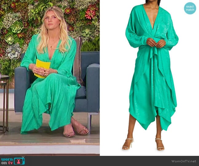 Stanley Satin Midi Dress by Acler worn by Amanda Kloots on The Talk