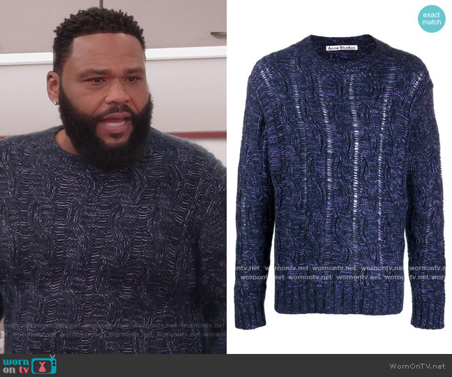 avy Lilac Sweater by Acne Studios worn by Andre Johnson (Anthony Anderson) on Black-ish