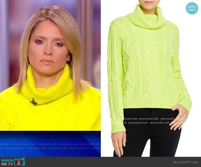 Mayme Cable-Knit Cowl-Neck Sweater by Alice + Olivia worn by Sara Haines on The View