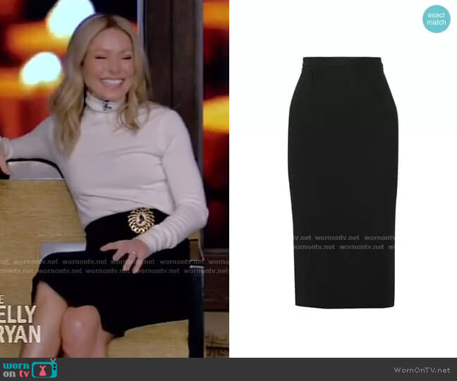 Arreton Fitted Pencil Skirt by Roland Mouret worn by Kelly Ripa  on Live with Kelly & Ryan