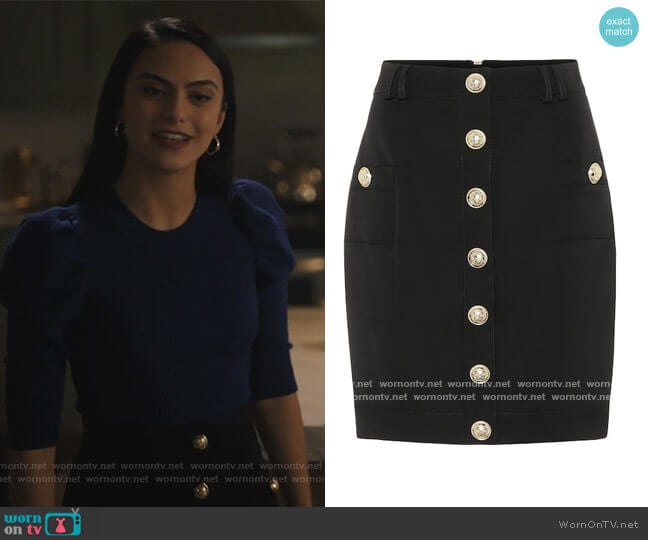 Short Single Breasted Skirt by Balmain worn by Veronica Lodge (Camila Mendes) on Riverdale