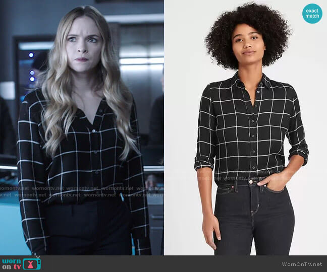 Banana Republic Dillon Classic-Fit Flannel Shirt worn by Caitlin Snow (Danielle Panabaker) on The Flash