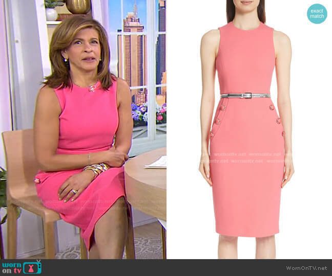 Button Detail Stretch Wool Dress by Michael Kors worn by Hoda Kotb  on Today