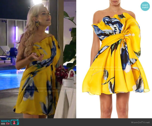 Ruffle Silk Mini Dress by Carolina Herrera worn by Kameron Westcott on The Real Housewives of Dallas