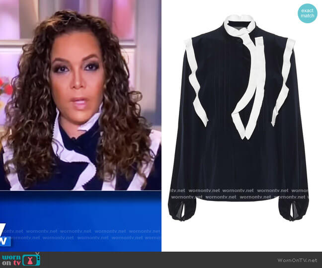 Silk crepe de chine shirt by Chloe worn by Sunny Hostin  on The View
