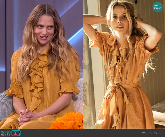 Piper Dress by Doen worn by Teresa Palmer on The Kelly Clarkson Show