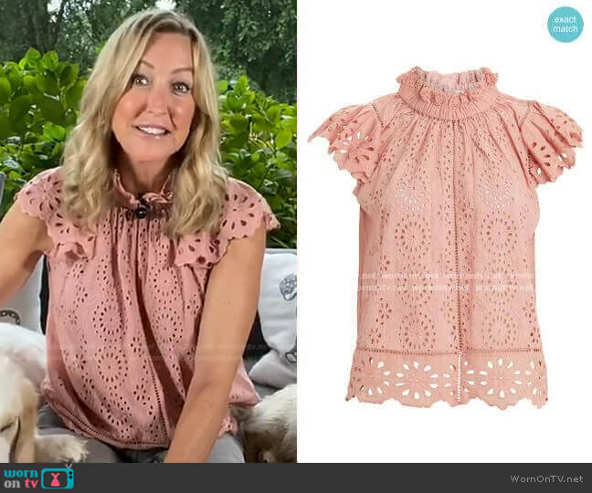 Daisy Eyelet Top by Sea worn by Lara Spencer on Good Morning America