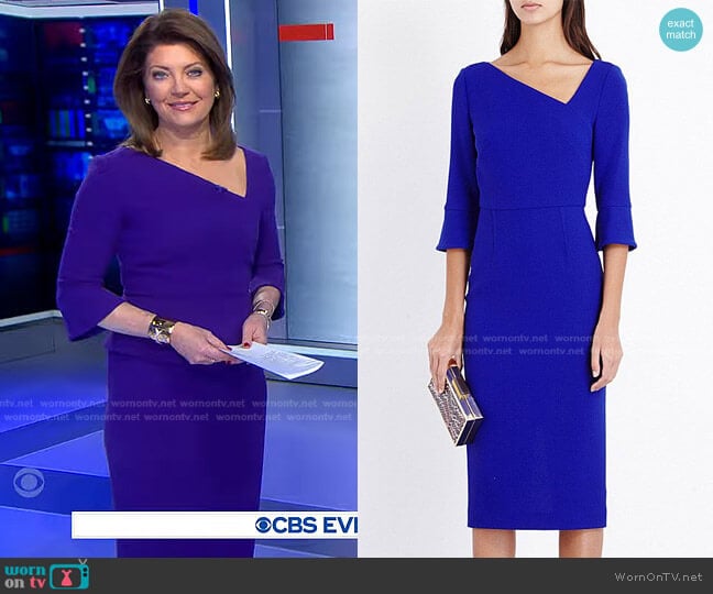 Danby Dress by Roland Mouret worn by Norah O'Donnell on CBS Evening News