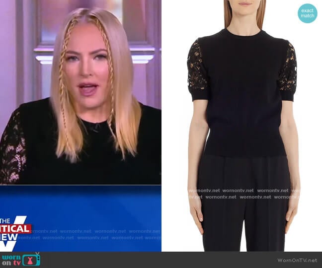 Lace Sleeve Sweater by Dolce and Gabbana worn by Meghan McCain  on The View
