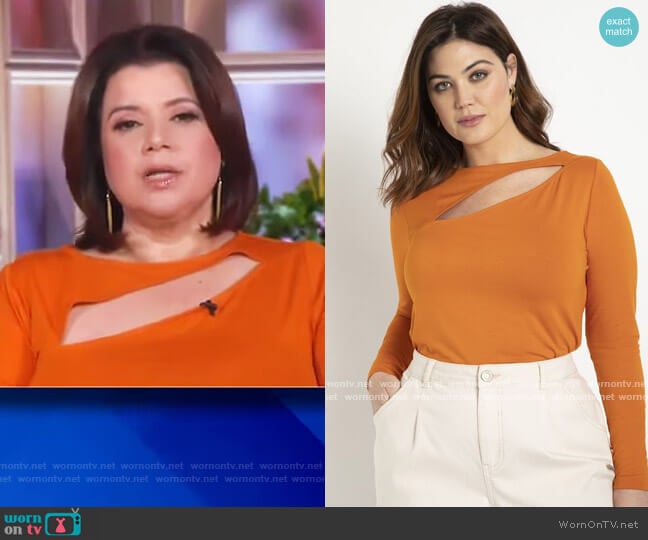 Long Sleeve Cutout Tee by Eloquii worn by Ana Navarro on The View