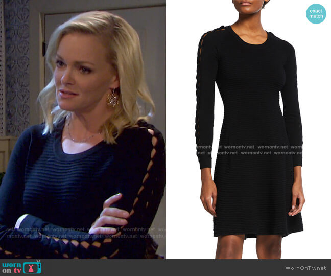 WornOnTV: Belle’s black ribbed cutout-sleeve dress on Days of our Lives ...