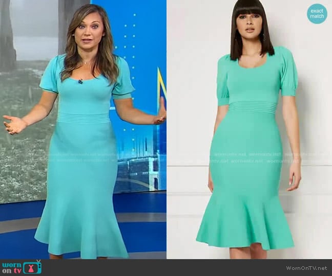 Flavia Sweater Dress - Eva Mendes Collection by New York & Company worn by Ginger Zee on Good Morning America