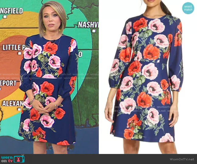 Floral Blouson Sleeve Dress by Eliza J worn by Dylan Dreyer  on Today