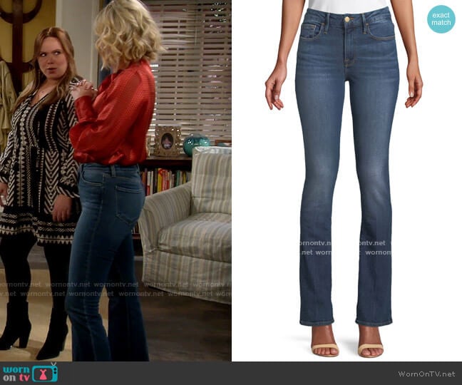 Frame Le Mini Boot-Cut Skinny Jeans worn by Mandy Baxter (Molly McCook) on Last Man Standing