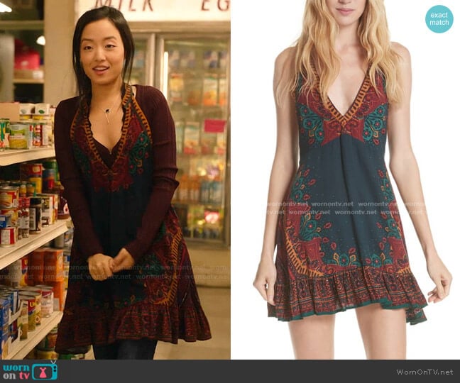 Steal the Sun Reversible Dress by Free People worn by Janet (Andrea Bang) on Kims Convenience