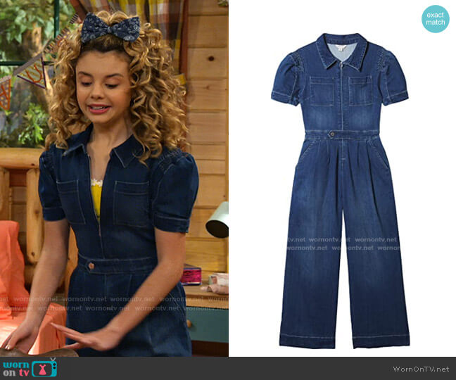 Henley Puff Sleeve Jumpsuit by HABITUAL girl worn by Destiny Baker (Mallory James Mahoney) on Bunkd
