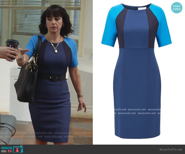 Shift Dress in Stretch Fabric by BOSS worn by Kathleen Gale (Constance Zimmer) on Good Trouble