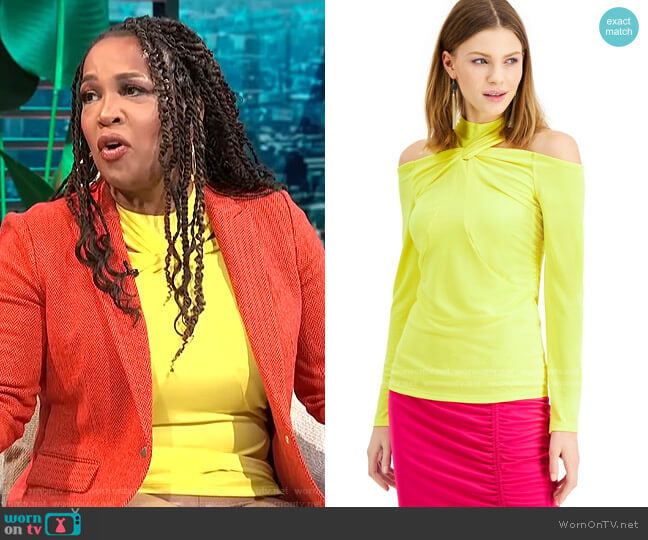 Twisted Cold-Shoulder Top by INC International Concepts worn by Kym Whitley on E! News