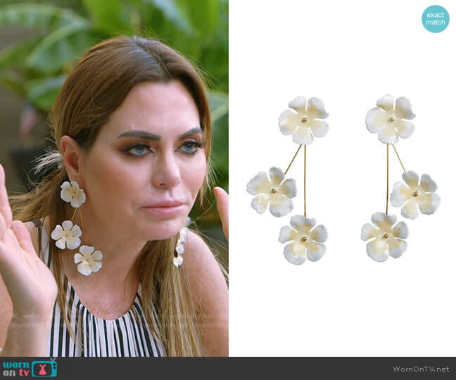 Natural Poppy Earrings by Jennifer Behr worn by D’Andra Simmons on The Real Housewives of Dallas