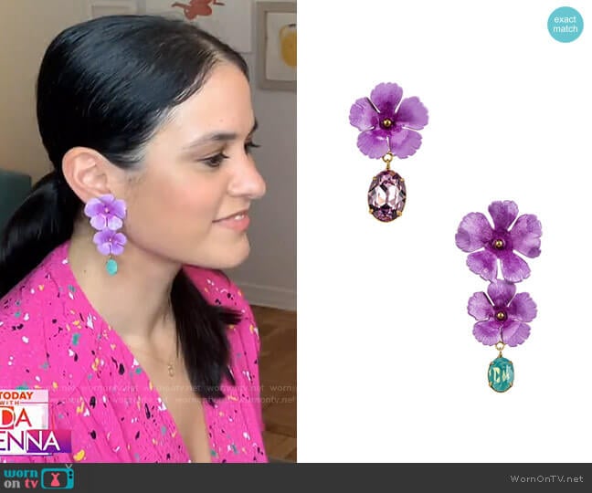 Jacinta Earrings by Jennifer Behr worn by Donna Farizan on Today