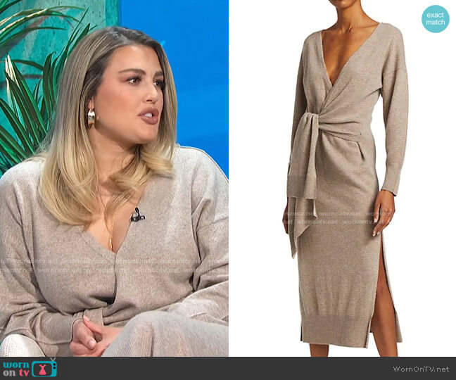 Skyla Loungewear Knit Wrap Dress by Jonathan Simkhai worn by Carissa Loethen Culiner on E! News