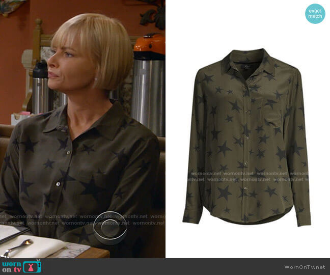 Kate Star Button Down by Rails worn by Jill Kendall (Jaime Pressly) on Mom