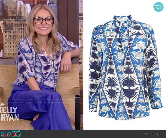 Kim Blouse by Lotty B worn by Kelly Ripa  on Live with Kelly & Ryan