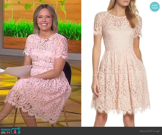 Lace Fit & Flare Dress by Eliza J worn by Dylan Dreyer on Today