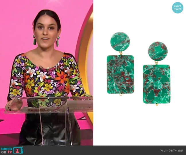 Keepsake Stone Earrings by Lele Sadoughi worn by Donna Farizan on Today