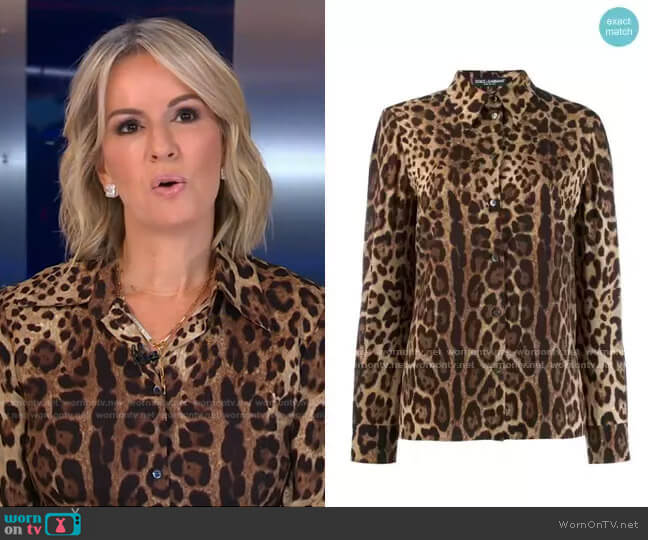 Leopard-Print Shirt by Dolce & Gabbana worn by Dr. Jennifer Ashton on Good Morning America