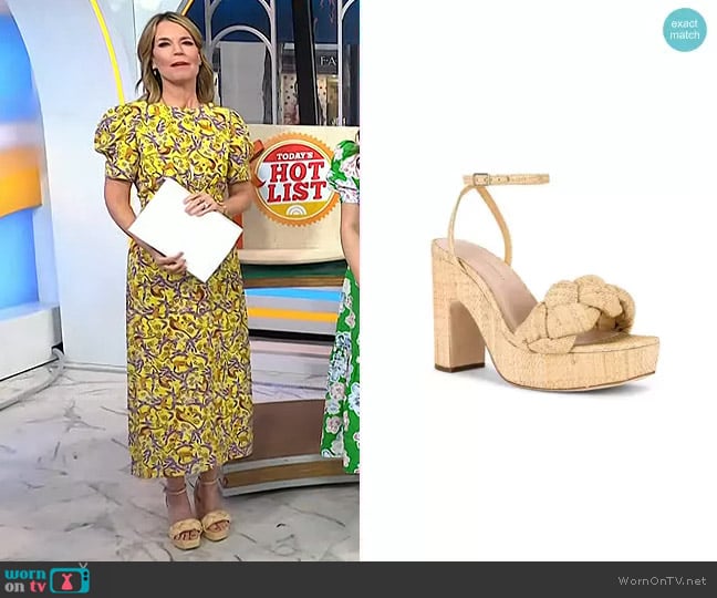 Loeffler Randall Fae Platform Heel Sandals worn by Savannah Guthrie on Today