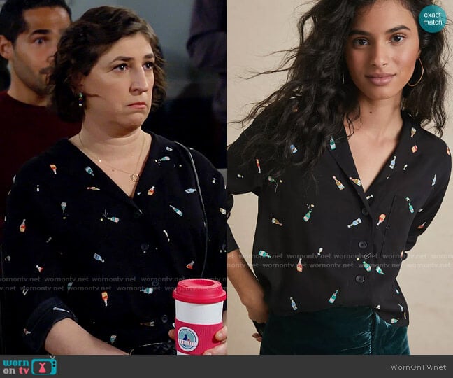 Anthropologie Maeve Cheers Buttondown worn by Kat Silver (Mayim Bialik) on Call Me Kat