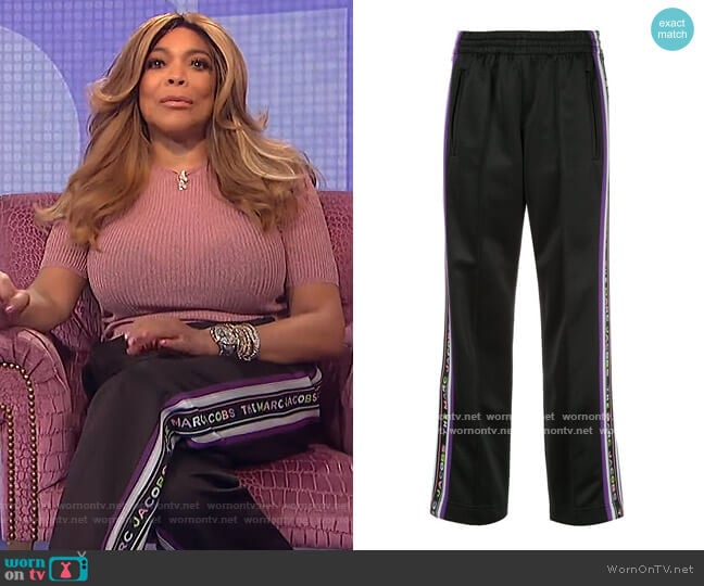 X New York Magazine Trim Track Pants by Marc Jacobs worn by Wendy Williams on The Wendy Williams Show