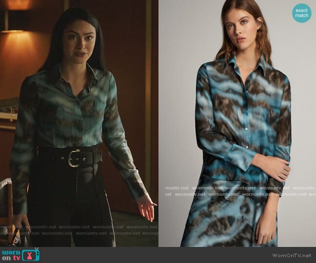 Cloud Print Shirt by Massimo Dutti worn by Veronica Lodge (Camila Mendes) on Riverdale