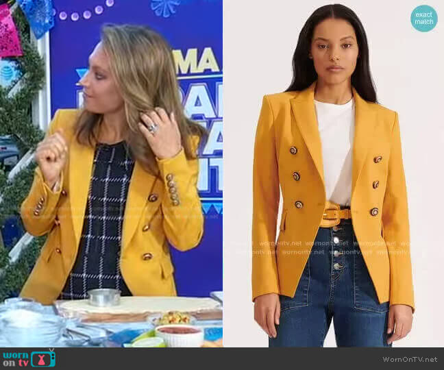 WornOnTV: Ginger’s yellow double breasted blazer on Good Morning ...