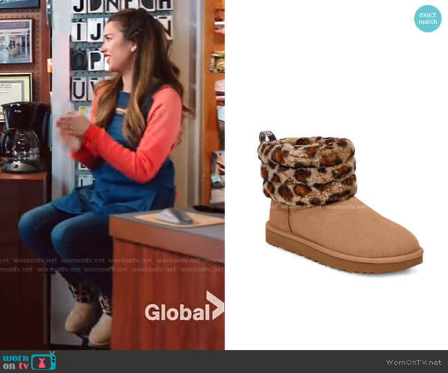 Mini Fluff Quilted Leopard Print Boot by Ugg worn by Cheyenne (Nichole Bloom) on Superstore