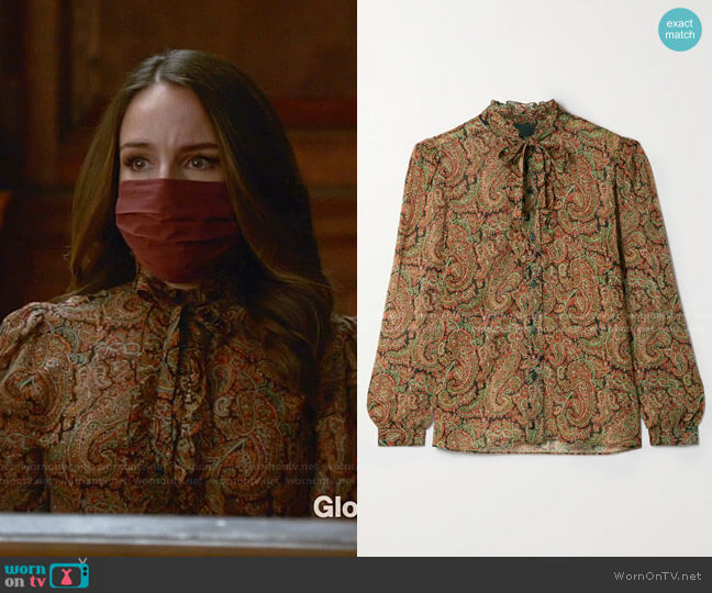 Miera Shirt by Nili Lotan worn by Isabella Colón (Yara Martinez) on Bull