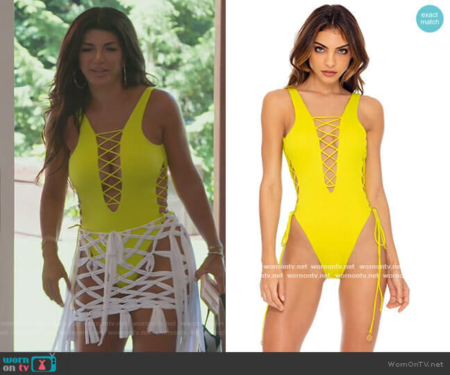 Orillas Del Mar Bodysuit by Luli Fama worn by Teresa Giudice  on The Real Housewives of New Jersey