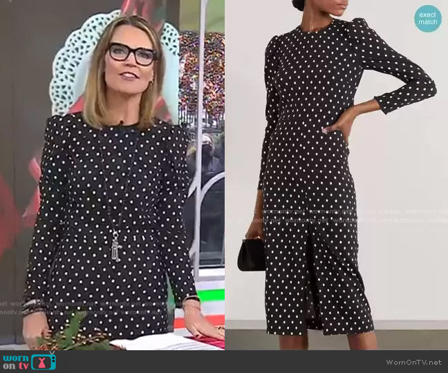 Polka-Dot Crepe Midi Dress by RED Valentino worn by Savannah Guthrie  on Today