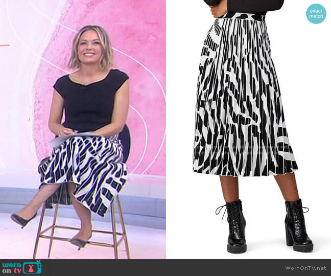 Zebra Knitted Midi Skirt by Proenza Schouler worn by Dylan Dreyer  on Today