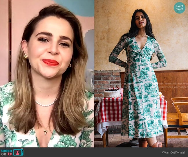 Olivia Dress by Rachel Antonoff worn by Mae Whitman on  The Drew Barrymore Show