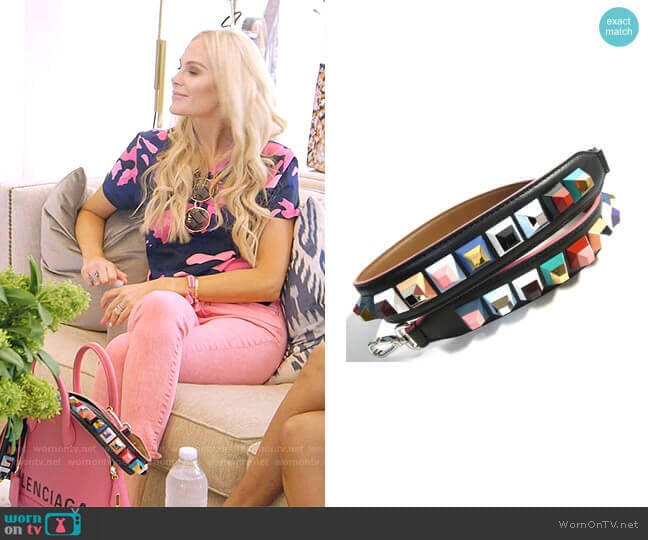 Rainbow Stud Strap by Fendi worn by Kameron Westcott on The Real Housewives of Dallas