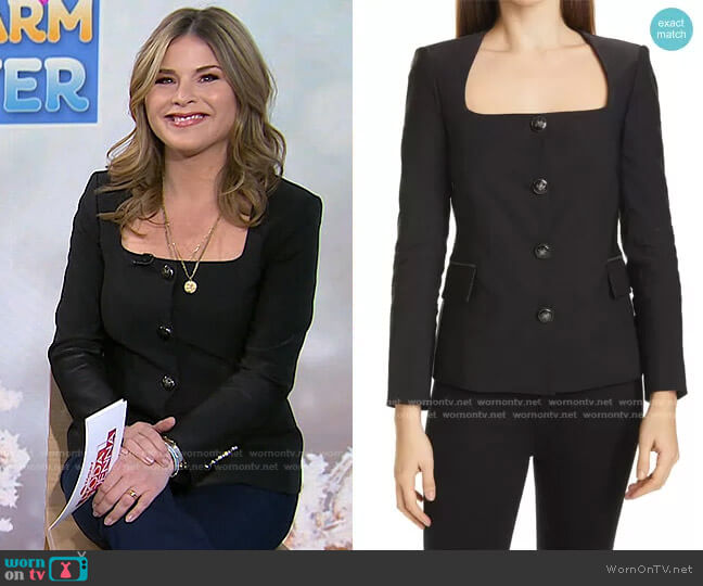 Ria Square Neck Jacket by Veronica Beard worn by Jenna Bush Hager  on Today