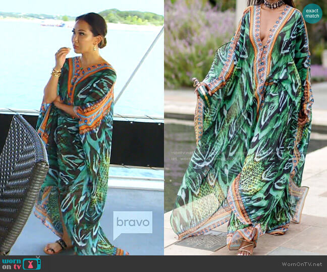 Brazil Goddess Caftan by Sai Sankoh worn by Tiffany Moon on The Real Housewives of Dallas