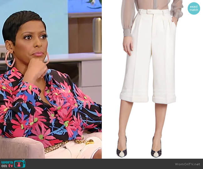 Wool & Cashmere Bermuda Shorts by Saint Laurent worn by Tamron Hall  on Tamron Hall Show