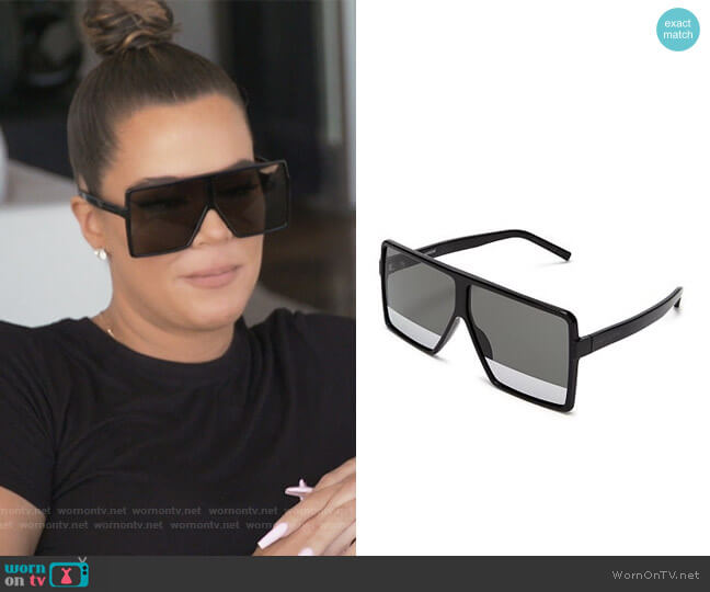 183 Betty Square Shield Sunglasses by Saint Laurent worn by Khloe Kardashian  on Keeping Up with the Kardashians