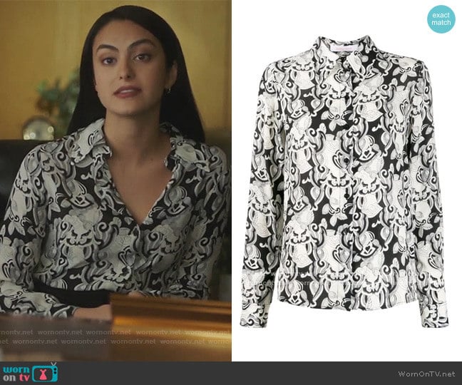 All-over Print Shirt by See by Chloe worn by Veronica Lodge (Camila Mendes) on Riverdale