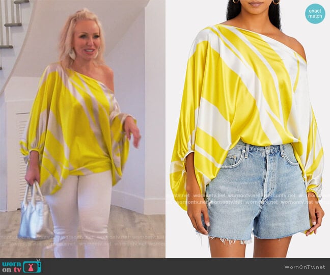 Bellagio Off-The-Shoulder Blouse by Silvia Tcherassi worn by Margaret Josephs on The Real Housewives of New Jersey