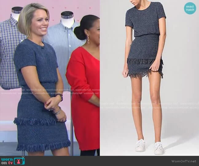 Smocked Fringe Hem by Maje worn by Dylan Dreyer on Today