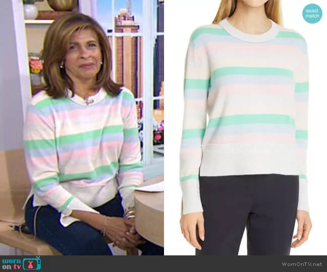 Stripe Cashmere Sweater by Club Monaco worn by Hoda Kotb on Today